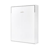Beds & Bed Frames: Queen Wall Bed in White Gloss  Space Saving Murphy Bed Kit with Gold Door Handle