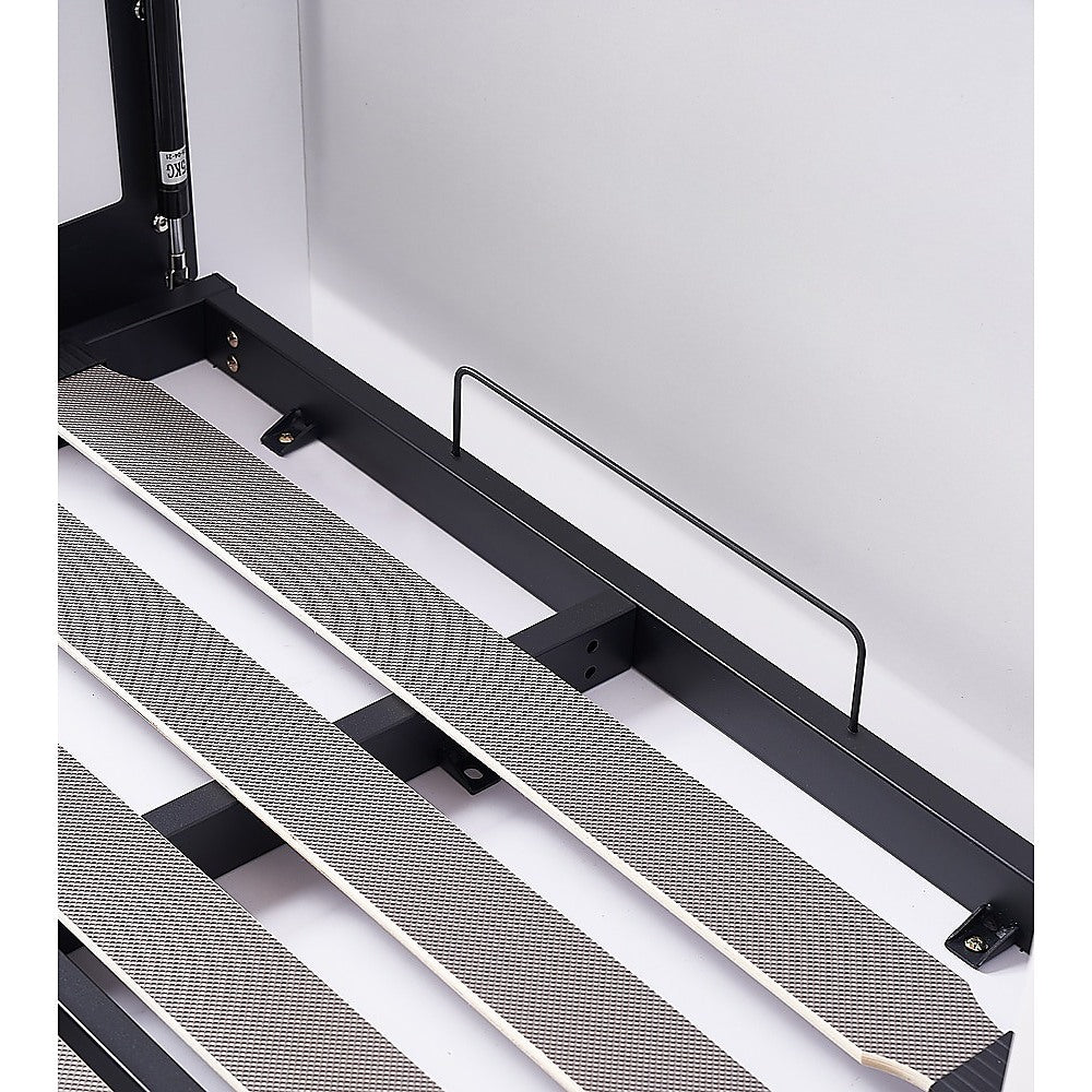 Beds & Bed Frames: King-single Wall Bed in White  Space Saving Murphy Bed Kit with Black Door Handle