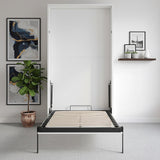 Beds & Bed Frames: King-single Wall Bed in White  Space Saving Murphy Bed Kit with Black Door Handle