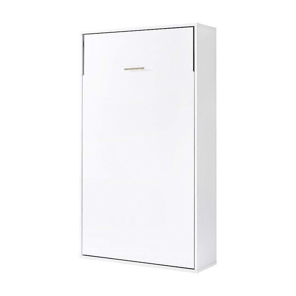 Beds & Bed Frames: King-single Wall Bed in White  Space Saving Murphy Bed Kit with Black Door Handle