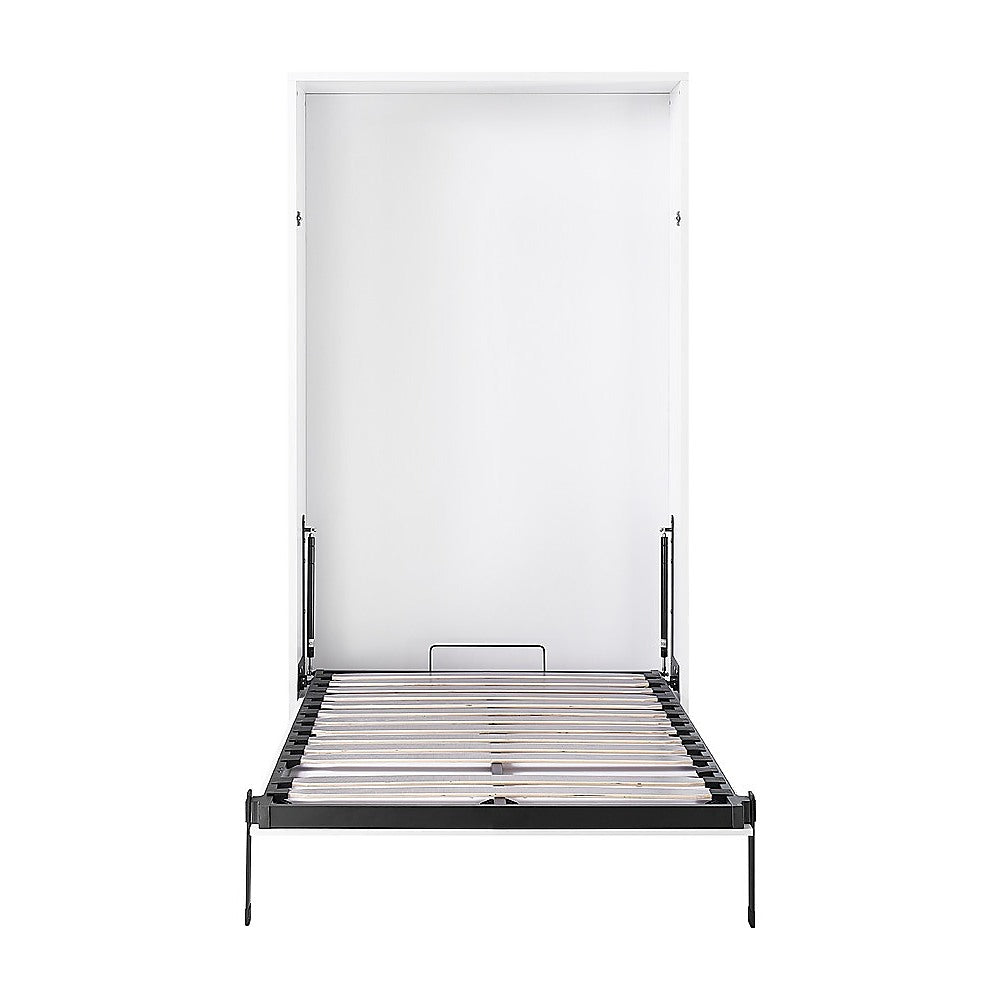 Beds & Bed Frames: King-single Wall Bed in White  Space Saving Murphy Bed Kit with Black Door Handle