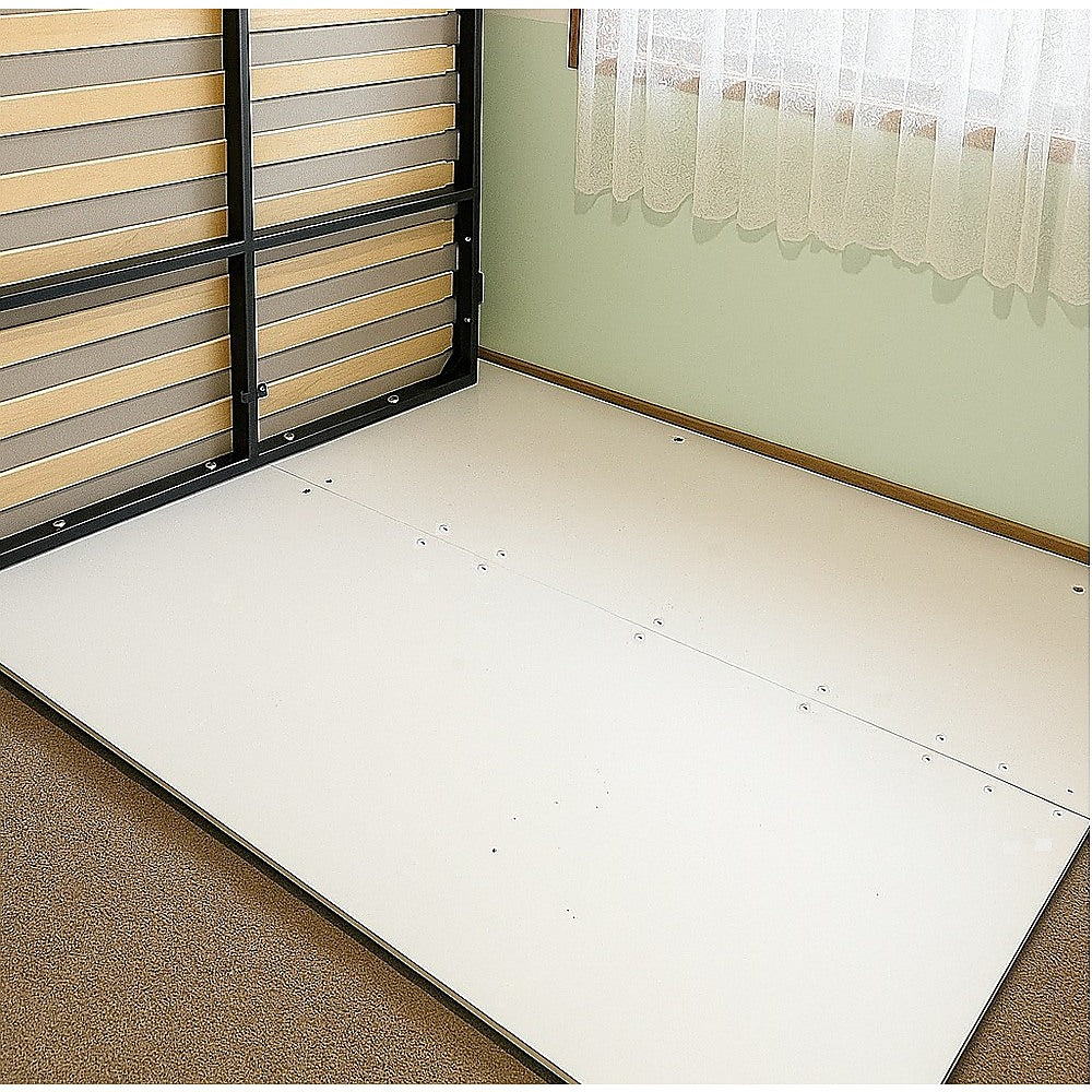 Beds & Bed Frames: Queen Wall Bed in White  Space Saving Murphy Bed Kit with Silver Door Handle