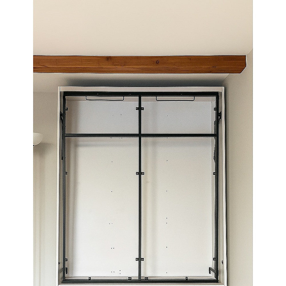 Beds & Bed Frames: Queen Wall Bed in White  Space Saving Murphy Bed Kit with Silver Door Handle