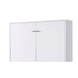 Beds & Bed Frames: Queen Wall Bed in White  Space Saving Murphy Bed Kit with Silver Door Handle