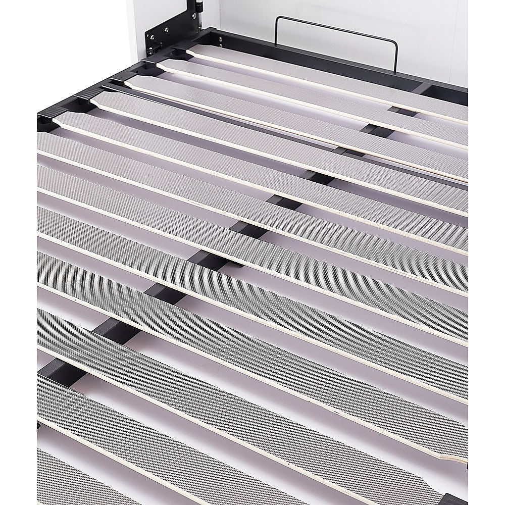 Beds & Bed Frames: Queen Wall Bed in White  Space Saving Murphy Bed Kit with Black Door Handle