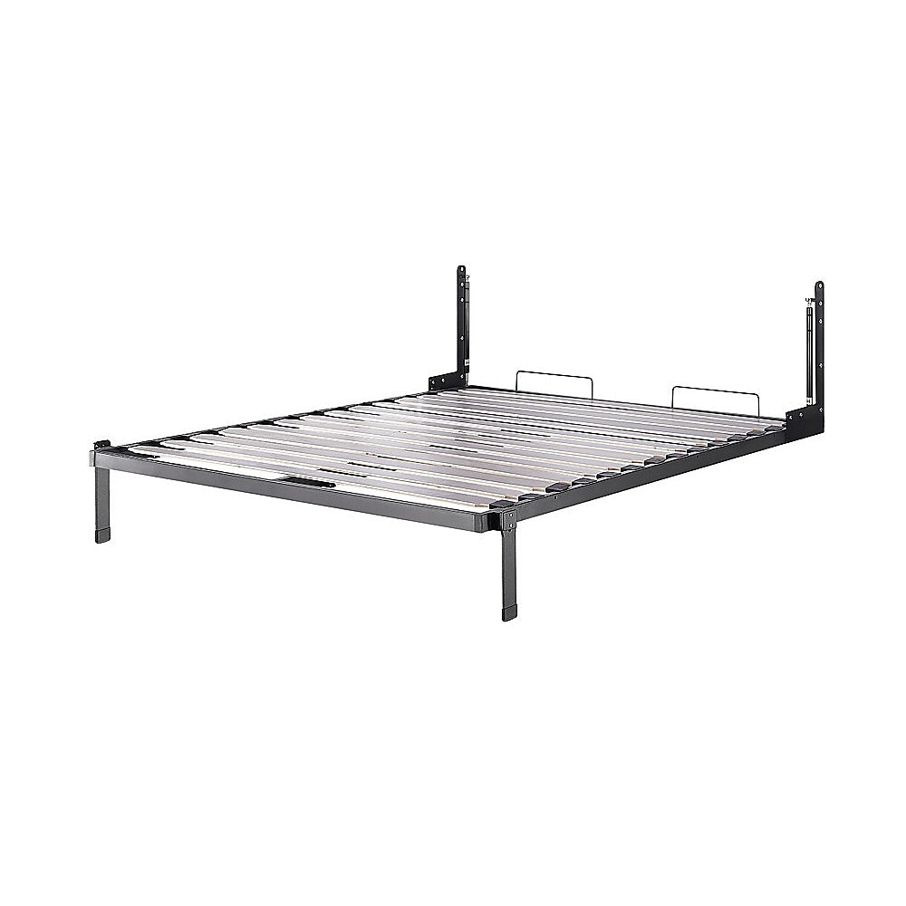 Beds & Bed Frames: Queen Wall Bed in White  Space Saving Murphy Bed Kit with Gold Door Handle