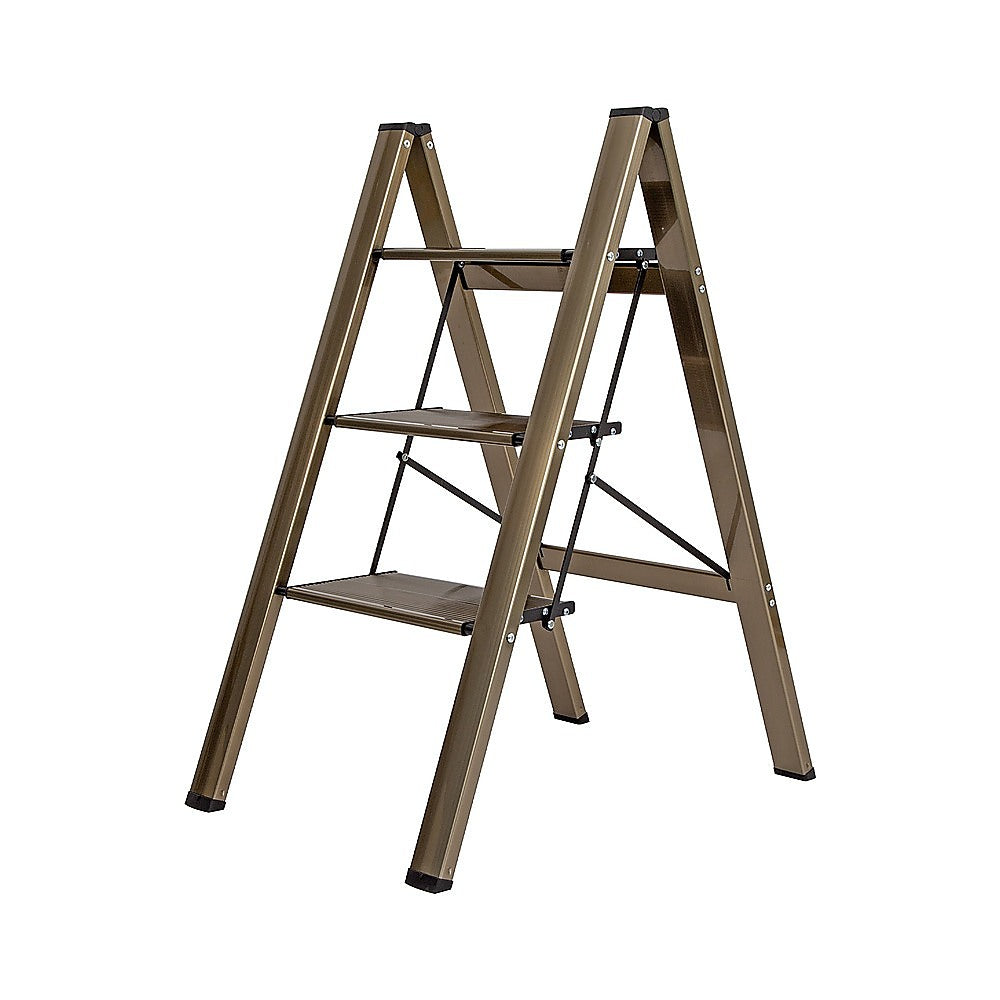 Ladders & Scaffolding: 3 Step Ladder Foldable Lightweight  Anti-Slip Safety Stool for Home & Office