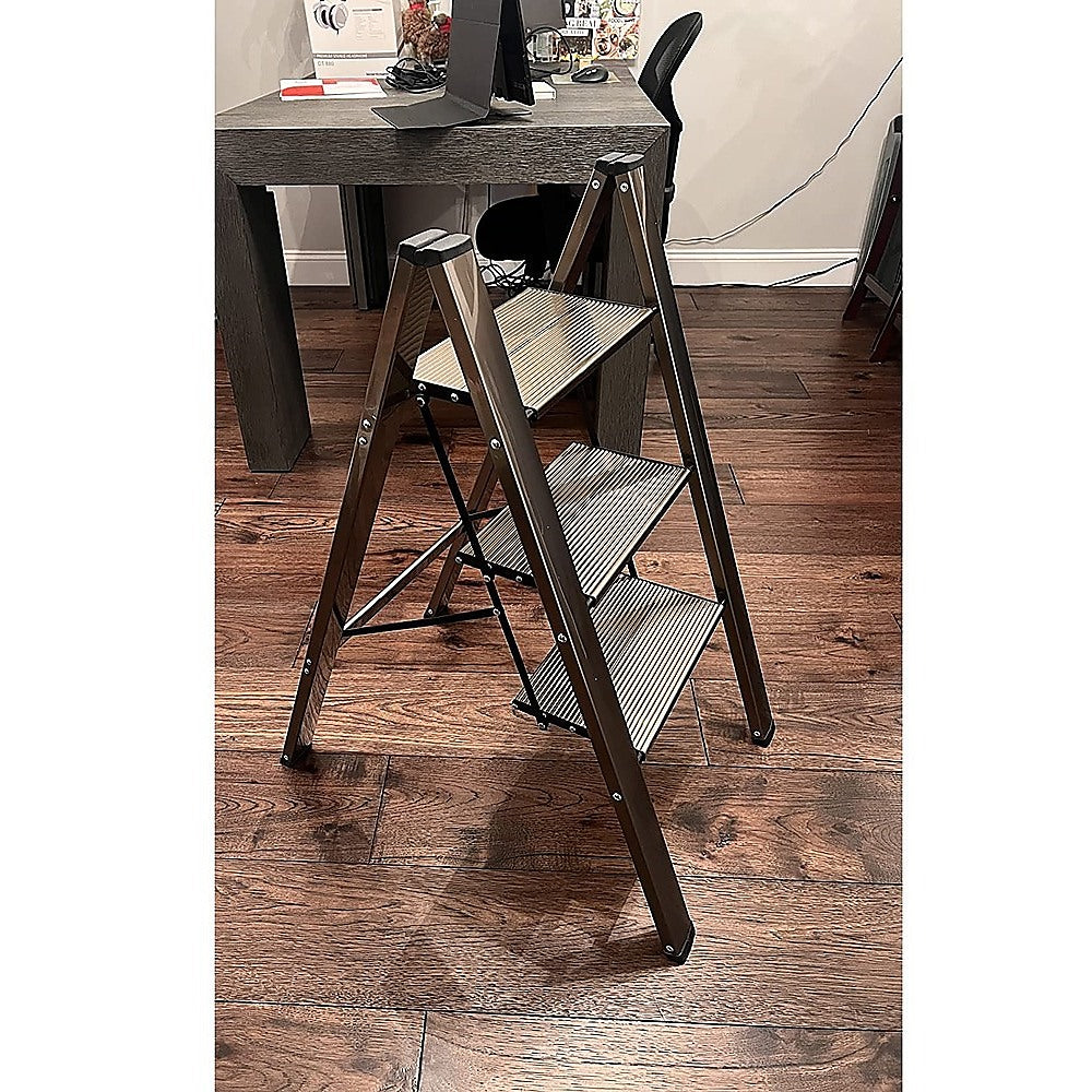 Ladders & Scaffolding: 3 Step Ladder Foldable Lightweight  Anti-Slip Safety Stool for Home & Office