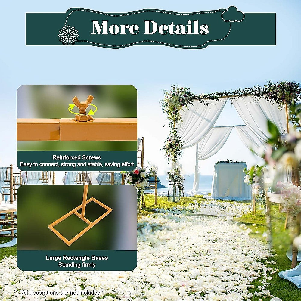 Gardening Accessories: 3m Wedding Arch Backdrop Stand  Square Metal Frame for Balloons & Flowers