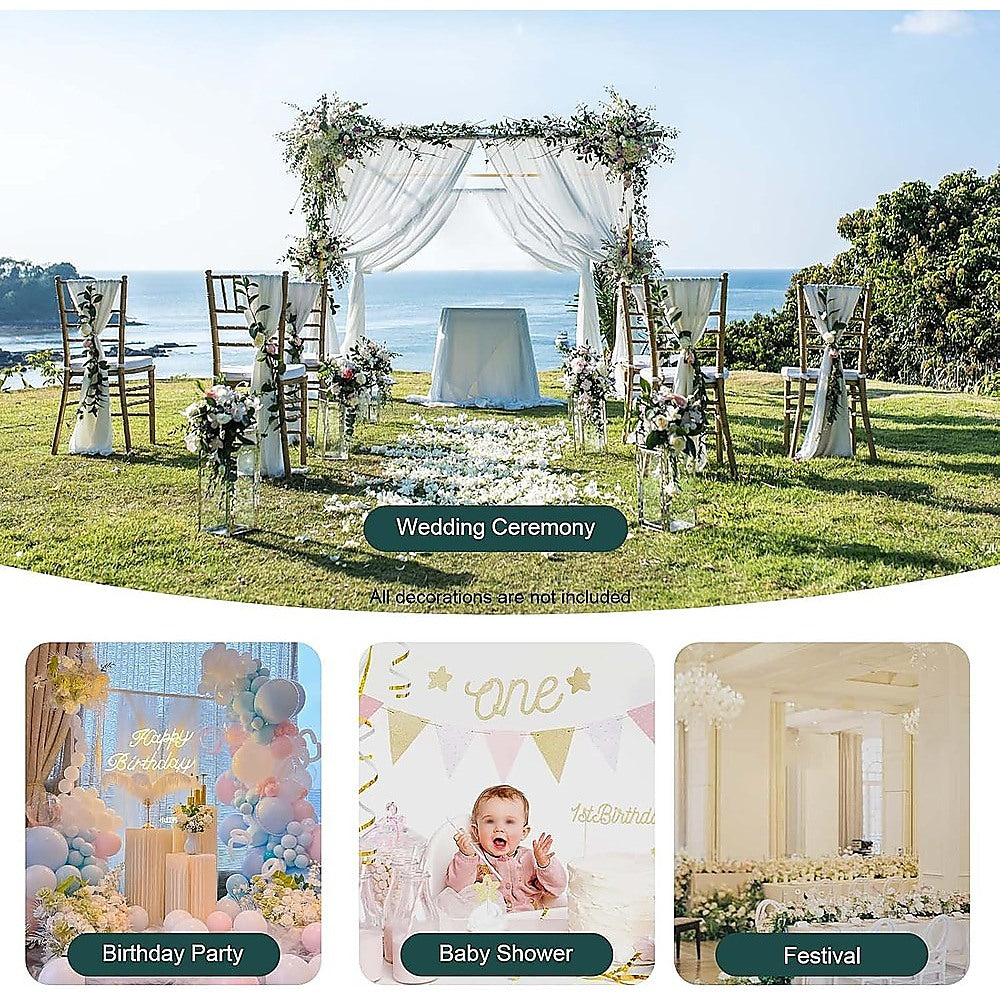 Gardening Accessories: 3m Wedding Arch Backdrop Stand  Square Metal Frame for Balloons & Flowers