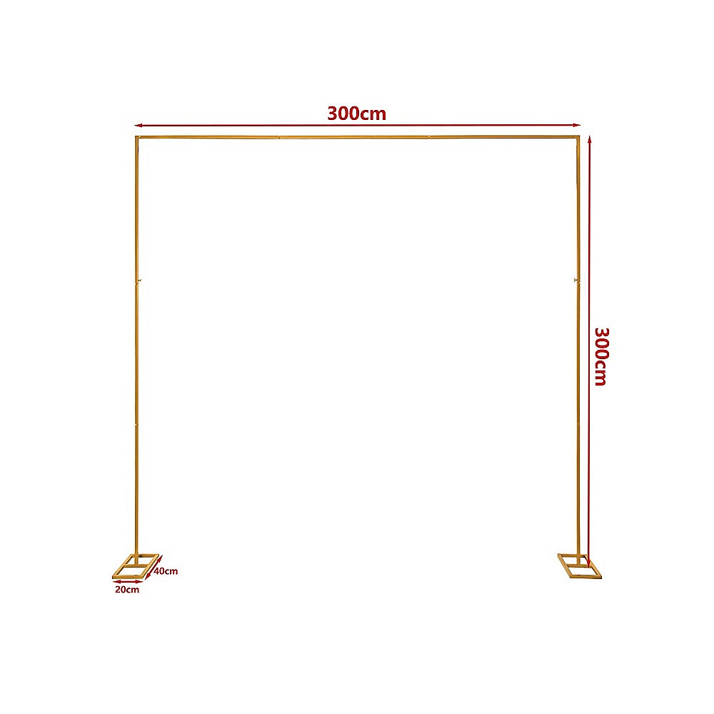 Gardening Accessories: 3m Wedding Arch Backdrop Stand  Square Metal Frame for Balloons & Flowers
