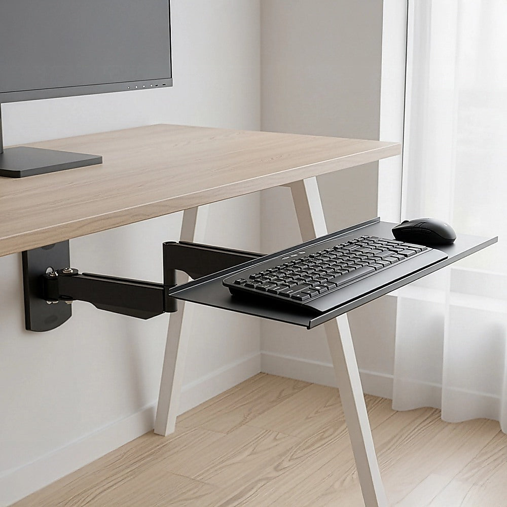Computer Monitors & Accessories: Wall Mount Keyboard Tray  Adjustable Folding Arm Workstation