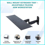 Computer Monitors & Accessories: Wall Mount Keyboard Tray  Adjustable Folding Arm Workstation