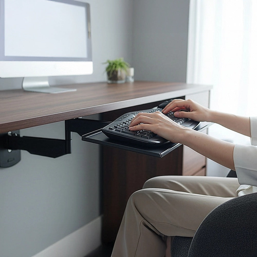 Computer Monitors & Accessories: Wall Mount Keyboard Tray  Adjustable Folding Arm Workstation
