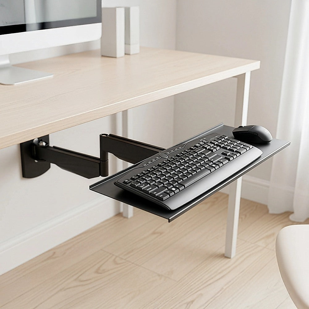 Computer Monitors & Accessories: Wall Mount Keyboard Tray  Adjustable Folding Arm Workstation