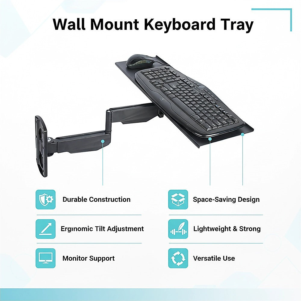 Computer Monitors & Accessories: Wall Mount Keyboard Tray  Adjustable Folding Arm Workstation
