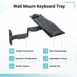 Computer Monitors & Accessories: Wall Mount Keyboard Tray  Adjustable Folding Arm Workstation