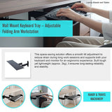 Computer Monitors & Accessories: Wall Mount Keyboard Tray  Adjustable Folding Arm Workstation