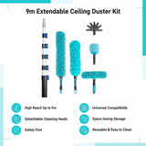 Commercial Cleaning Equipment: 9m Extendable Ceiling Duster Kit  Heavy Duty Telescopic Pole Cleaner