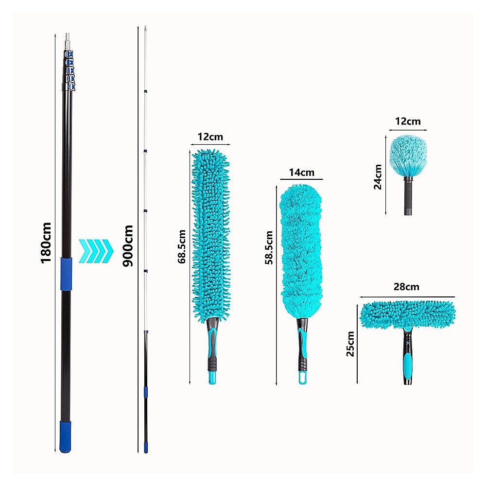 Commercial Cleaning Equipment: 9m Extendable Ceiling Duster Kit  Heavy Duty Telescopic Pole Cleaner