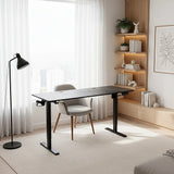Desks: 160cm Electric Standing Desk  Height Adjustable Sit Stand Office Table in Black