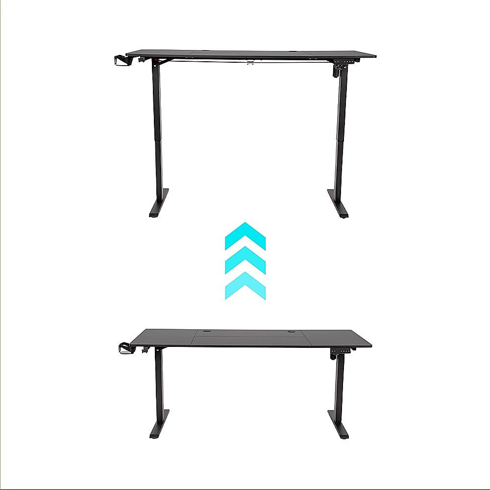 Desks: 160cm Electric Standing Desk  Height Adjustable Sit Stand Office Table in Black