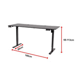 Desks: 160cm Electric Standing Desk  Height Adjustable Sit Stand Office Table in Black