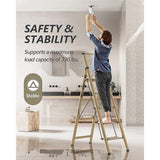 Ladders & Scaffolding: 5 Step Ladder  Foldable Lightweight Aluminium with Anti-Slip Pedals