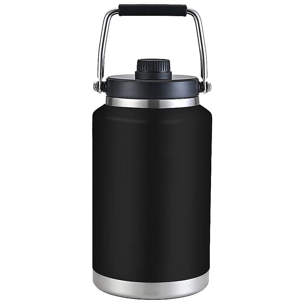 Gym Equipment & Accessories: 3.8L Double Wall Insulated Stainless Steel Water Bottle  Large Hot & Cold Drink Jug