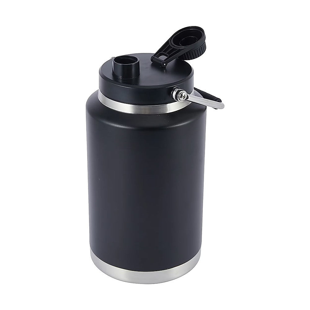 Gym Equipment & Accessories: 3.8L Double Wall Insulated Stainless Steel Water Bottle  Large Hot & Cold Drink Jug