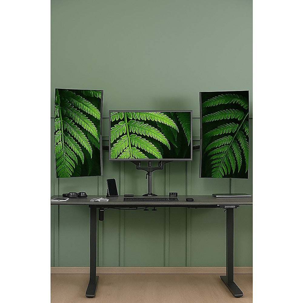 Computer Monitors & Accessories: Triple Monitor Mount Stand  Desk Clamp with 3 Adjustable Arms for Multi-Screen Setup