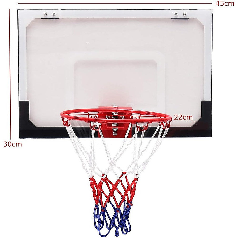 Activity Games: Indoor Mini Basketball Hoop Set  Door Mounted Backboard Kit with Ring & Ball
