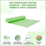 Flooring: 10m Underfloor Heating Underlay  For Laminate, Timber & Vinyl Flooring