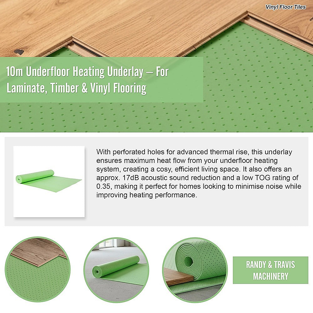 Flooring: 10m Underfloor Heating Underlay  For Laminate, Timber & Vinyl Flooring