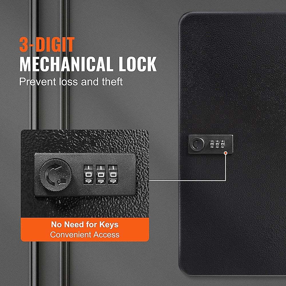 Safes & Lock Boxes: 48-Key Cabinet Key Safe with Combination Lock & Keys  Wall Mounted Storage