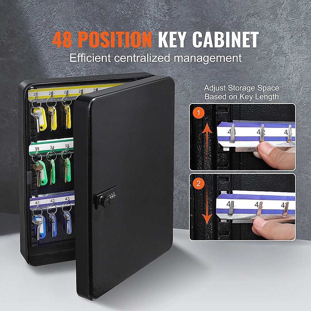 Safes & Lock Boxes: 48-Key Cabinet Key Safe with Combination Lock & Keys  Wall Mounted Storage