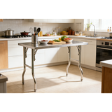 Dining Tables: Stainless Steel Kitchen Bench Folding Commercial Prep Work Table 122x61cm