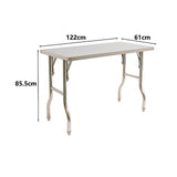 Dining Tables: Stainless Steel Kitchen Bench Folding Commercial Prep Work Table 122x61cm