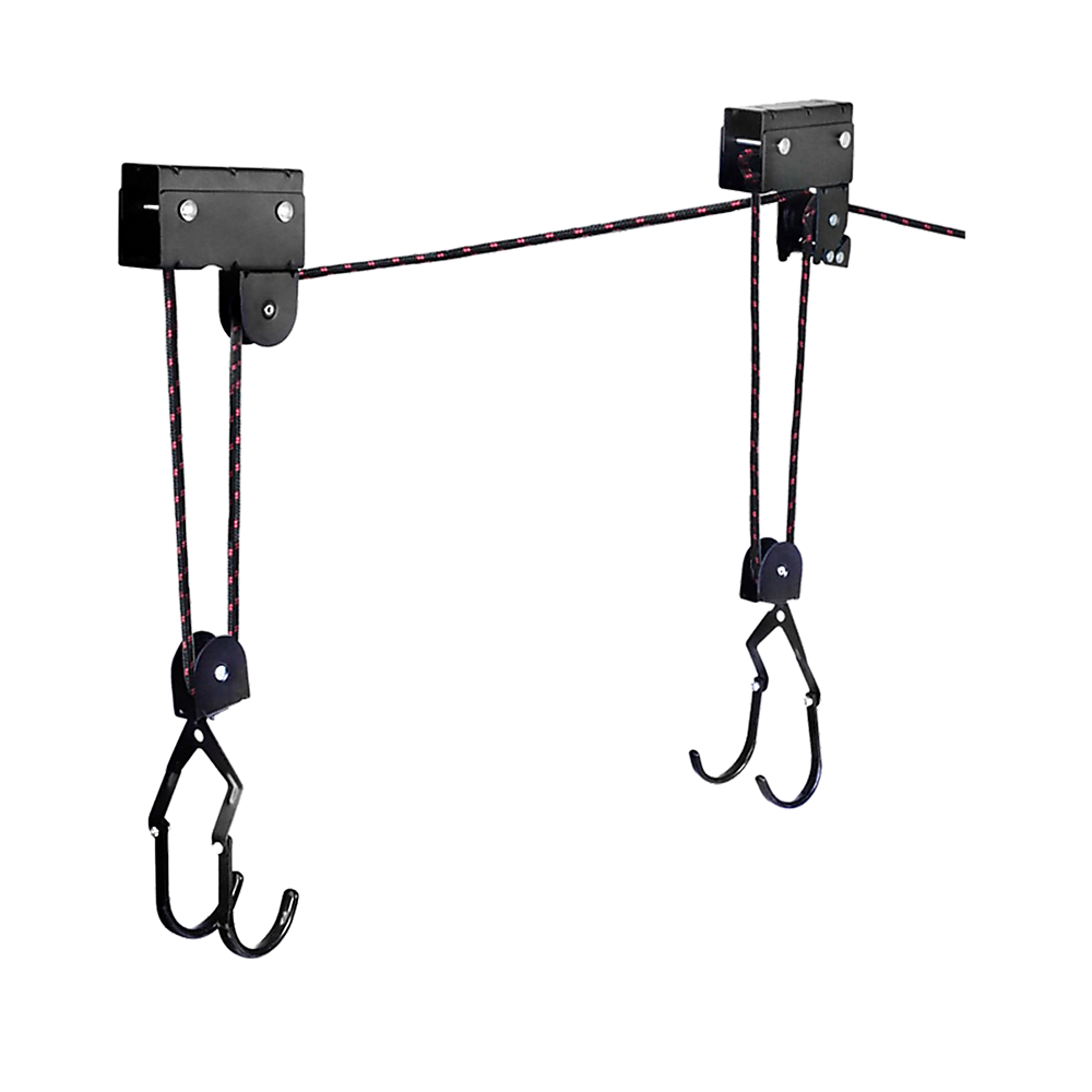 Heavy Duty Bike Hoist Pulley Lift – Garage Ceiling Bicycle Storage Rack w/ Lock