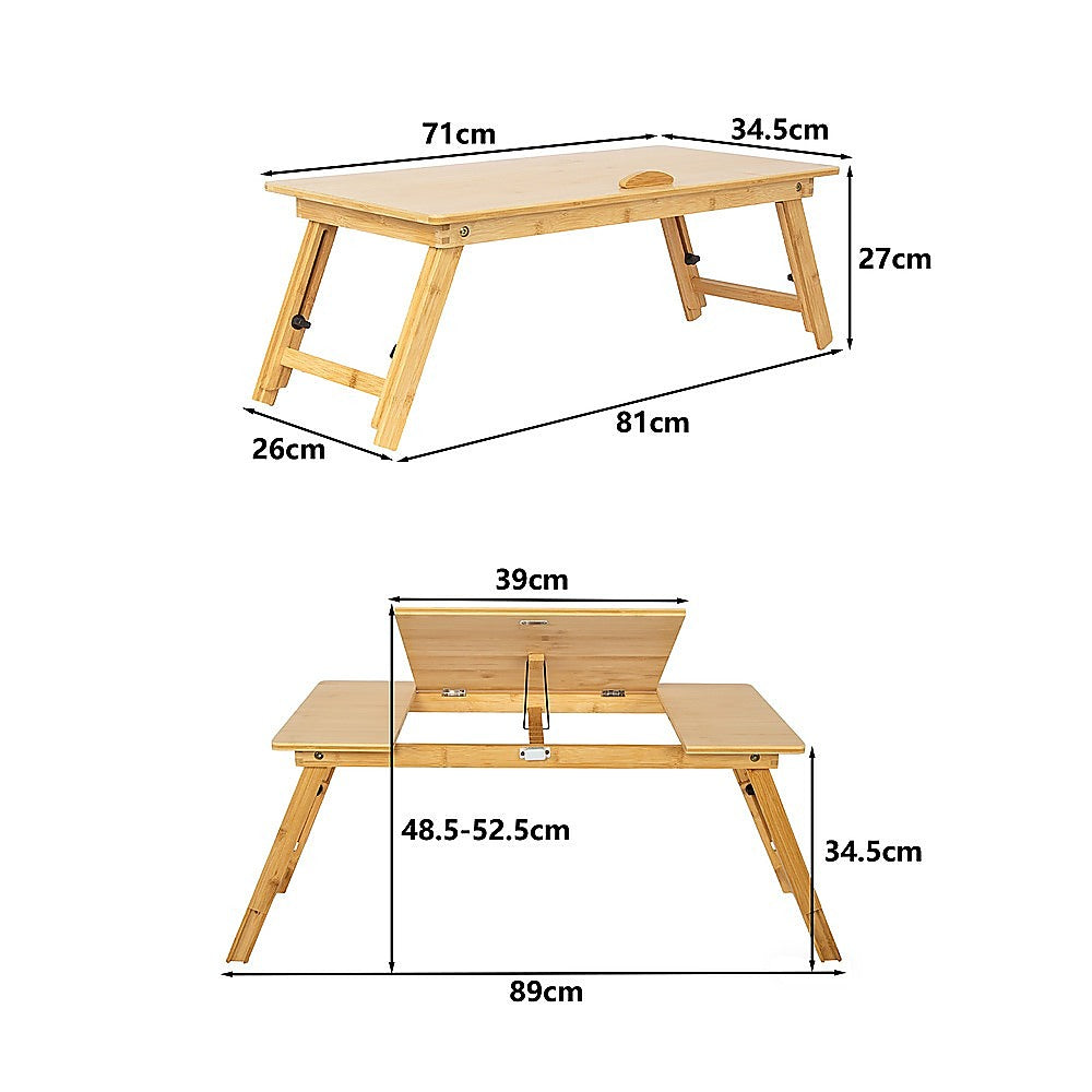 Folding Laptop Bed Table – Portable Rectangular Desk for Bedroom & Home Workstation