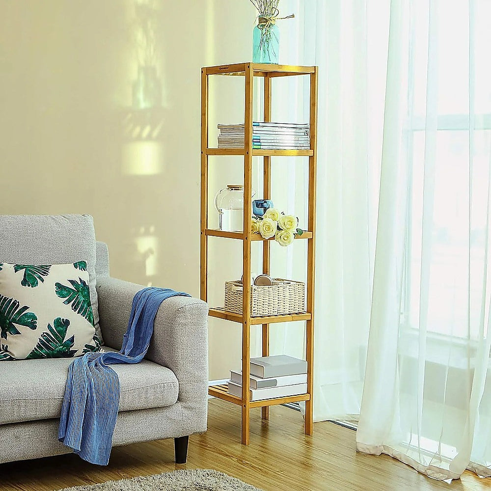 5 Tier Bookshelf Storage Bookcase Shelving Unit for Home Office