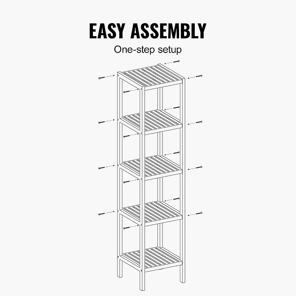 5 Tier Bookshelf Storage Bookcase Shelving Unit for Home Office