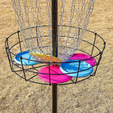 Disc Golf Basket 24 Chain Portable Target with 6 Discs Set