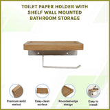 Toilet Paper Holder with Shelf Wall Mounted Bathroom Storage