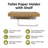 Toilet Paper Holder with Shelf Wall Mounted Bathroom Storage