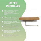 Toilet Paper Holder with Shelf Wall Mounted Bathroom Storage