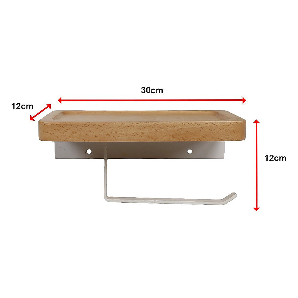 Toilet Paper Holder with Shelf Wall Mounted Bathroom Storage