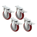 4 Pack 5 Inch Heavy Duty Locking Caster Wheels Swivel Plate Castors