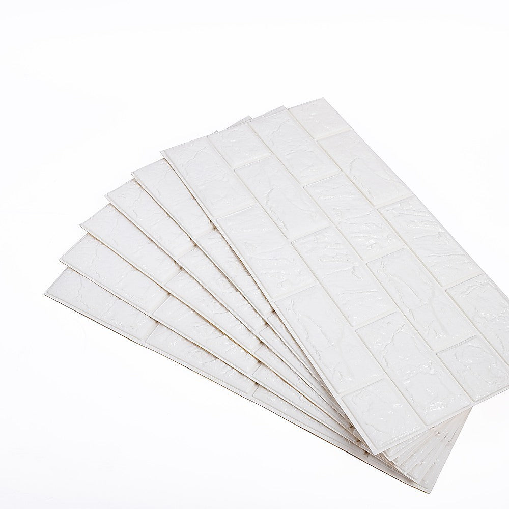 3D Brick Wall Tile Stickers 60x30cm – 50 Pack Peel & Stick Wallpaper