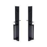 Matte Black Double Door Handle Set Dummy Front Entry Deadbolt Lock